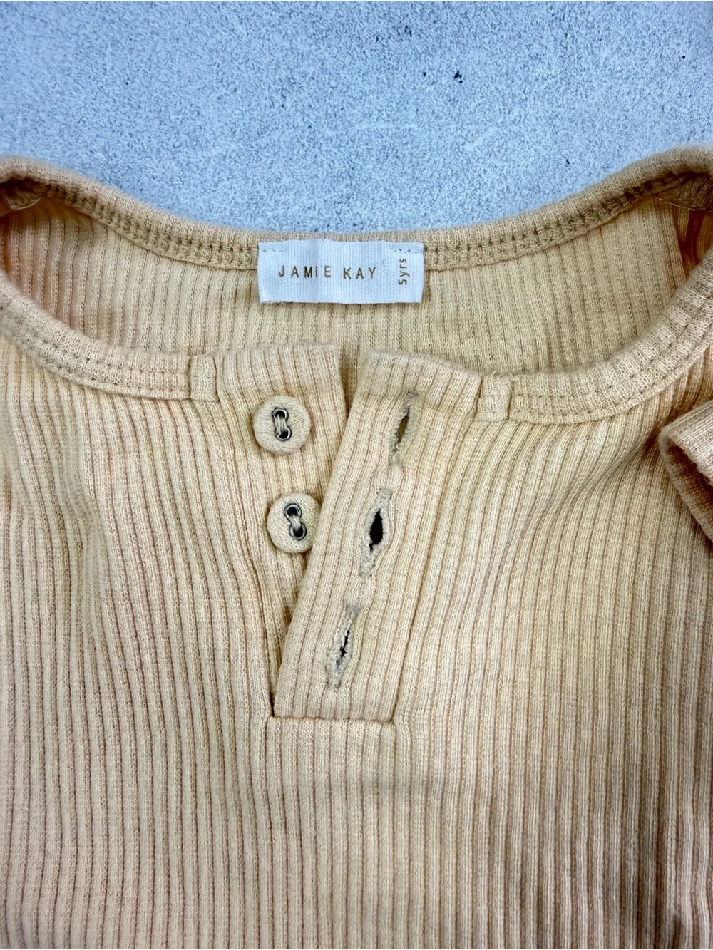 Jamie Kay Warm Tan Ribbed Henley Lounge Set - Size 5Y